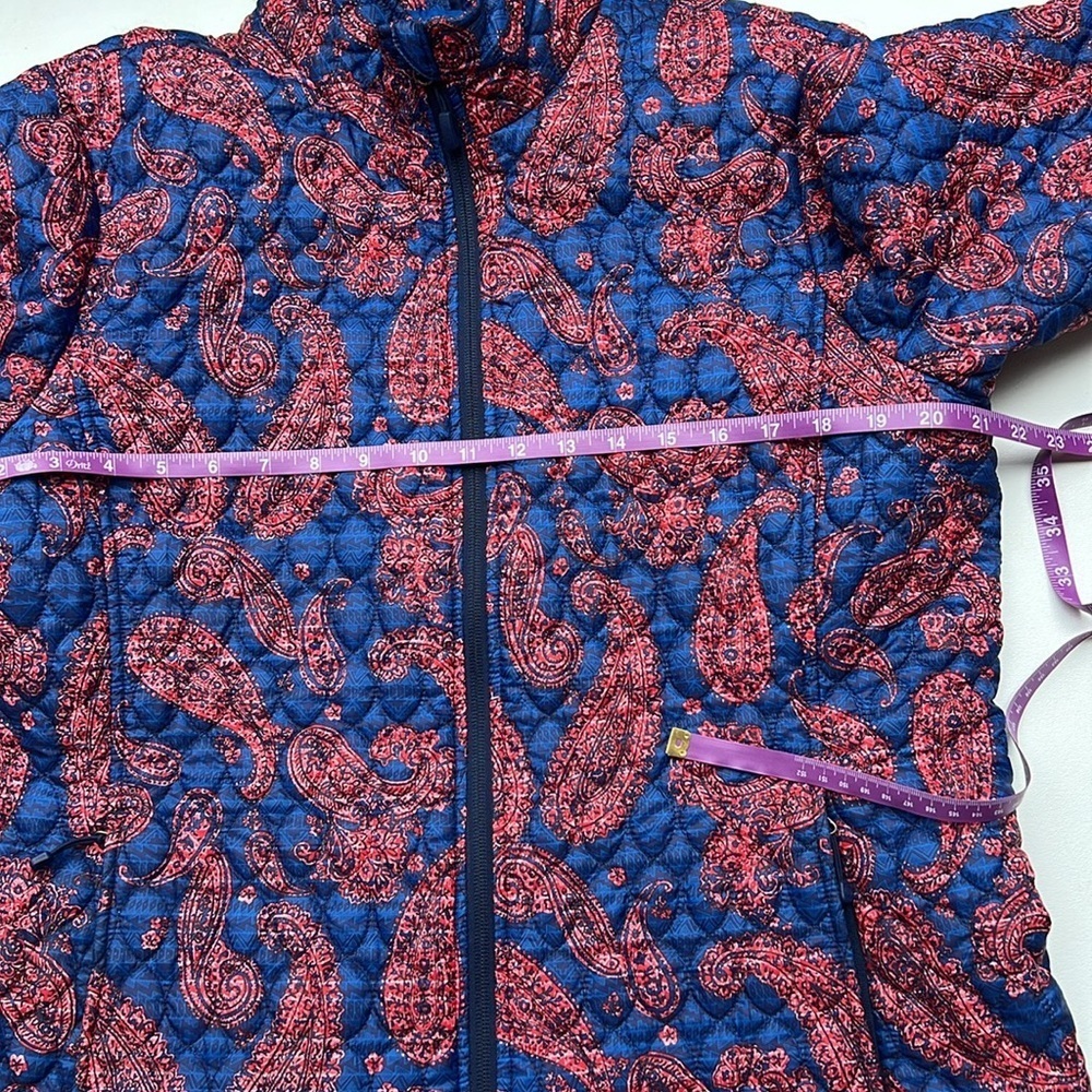 Lands End Paisley quilted red/blue jacket size Large​​ - Picture 3 of 9